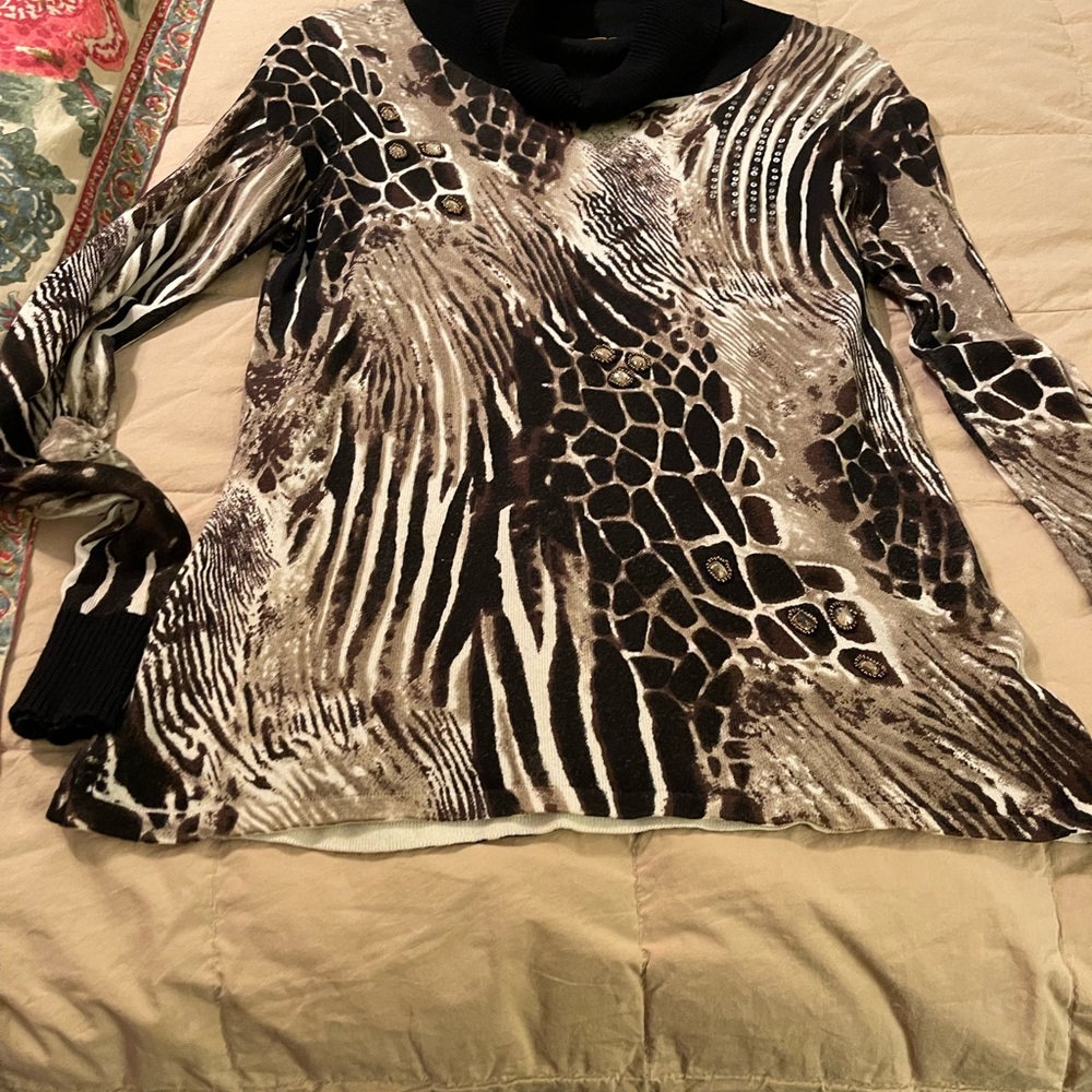 Belldini Embellished Turtleneck Sweater-Size M
